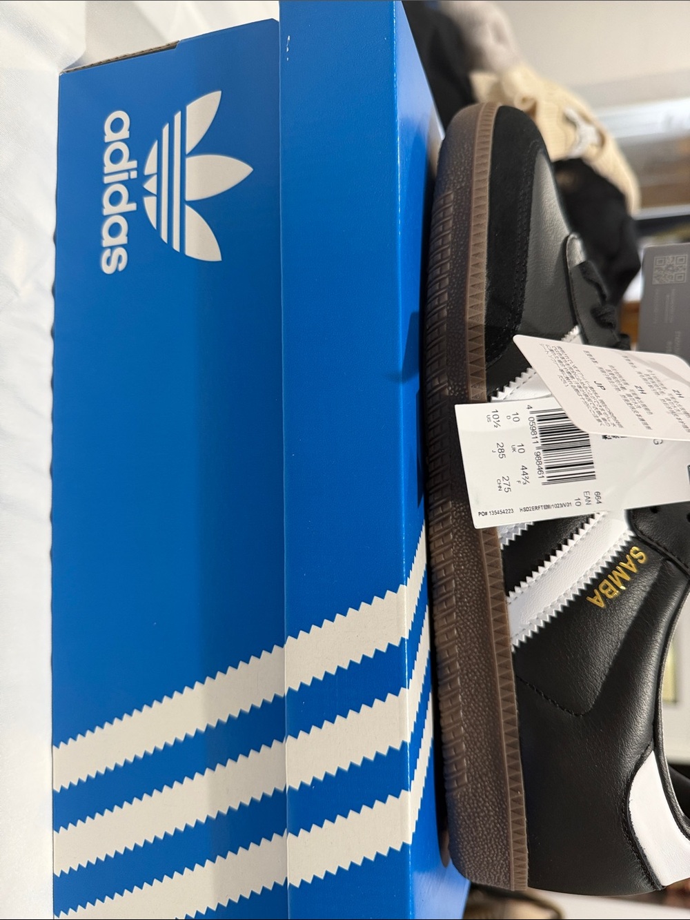 adidas Samba Leather Sneaker - Black/White